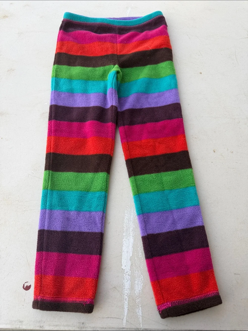 BabyGAP Kids Multicolor Rainbow Stripe Fleece Pajama Bottoms